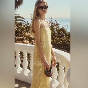 Staud Casey dress yellow